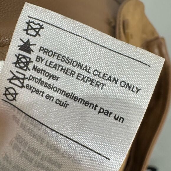 Vince $1250 Leather Seamfront Trousers/Pants in Camel - Picture 9 of 9